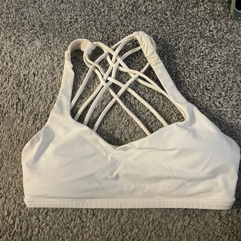 White Lululemon sports bra